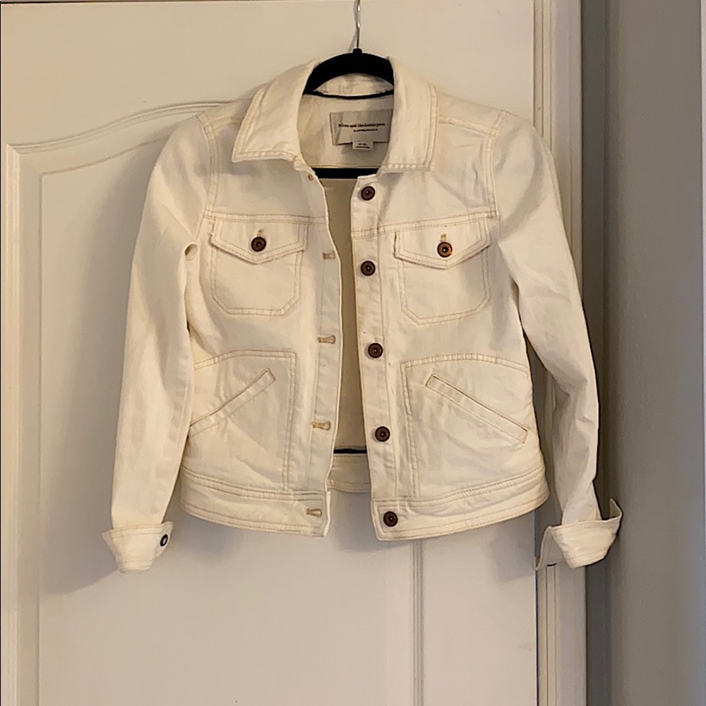 Pilcro and the Letterpress cream denim jacket XS